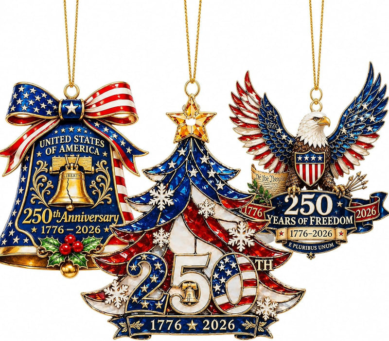 USA Bald Eagle Christmas Decorations 3 Pack Patriotic Ornaments main product photo