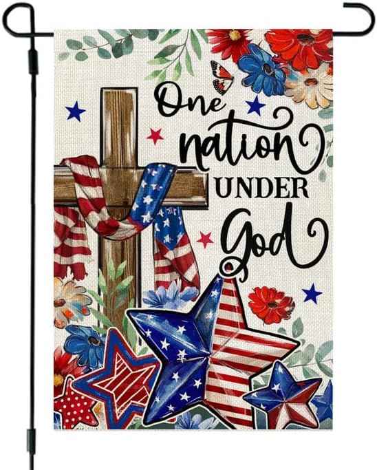 One Nation Under God American Flag Double Sided 12x18 Inches main product photo