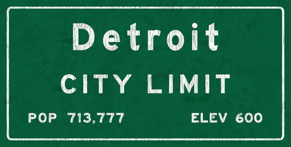 Detroit City Limit Metal Sign product photo