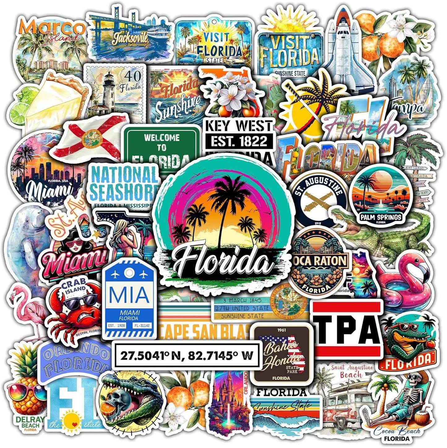 Florida Stickers Pack of 50
