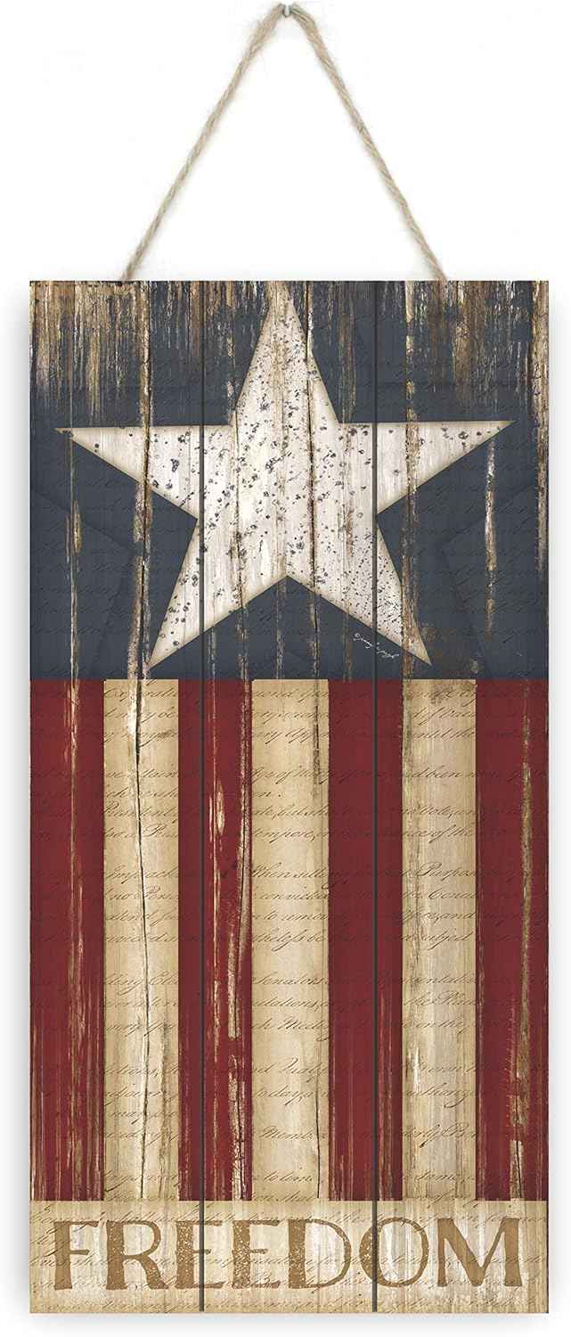 American Flag Wooden Plank Sign 5x10 Americana Patriotic Decor main product photo