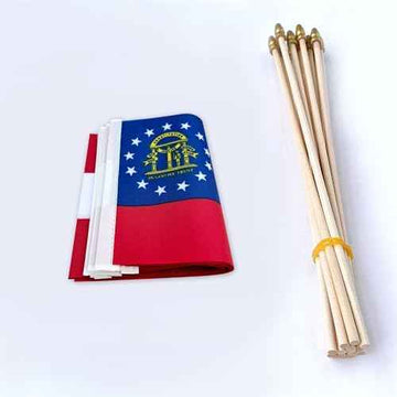 Georgia GA State Flag on Wooden Stick 5x8 Inch 12 Pack product photo 5