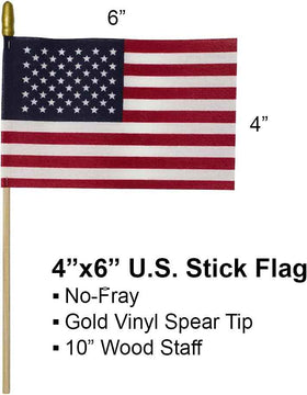 Proudly Made in U S A Small American Flags 4x6 Inch Small US Flag 12 Pack product photo 3