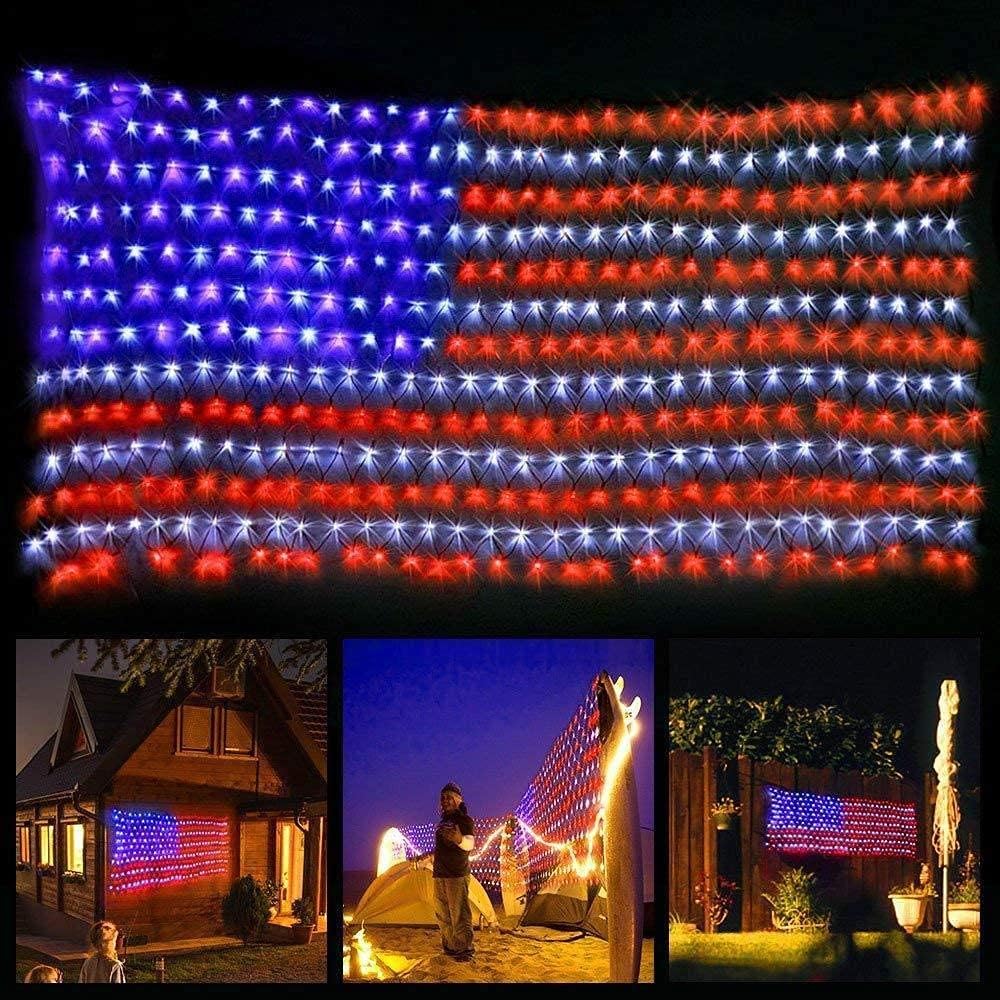 Huge Outdoor LED American Flag with 420 Super Bright Waterproof 6 5x3 3 Feet main product photo