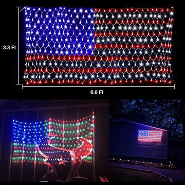 Huge Outdoor LED American Flag with 420 Super Bright Waterproof 6 5x3 3 Feet product photo 2