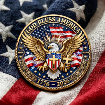 God Bless America In God We Trust One Nation Under God Pack of 5 Coins product photo 4