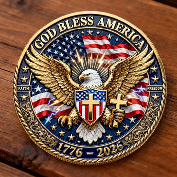 God Bless America In God We Trust One Nation Under God Pack of 5 Coins product photo 5