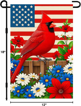 Patriotic Cardinal Garden Flag 12x18 Double Sided product photo 3
