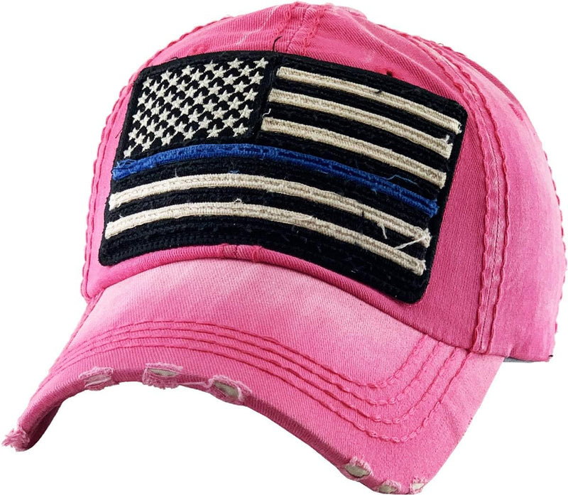 Pink Vintage Hat w Distressed American Flag Patch Best Gift for Her 2025 product photo