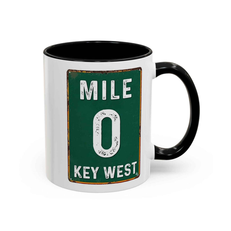 Key West Mile 0 Coffee Mug Retro Road Sign Accent Mug main product photo