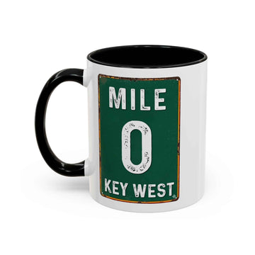 Key West Mile 0 Coffee Mug Retro Road Sign Accent Mug product photo 2