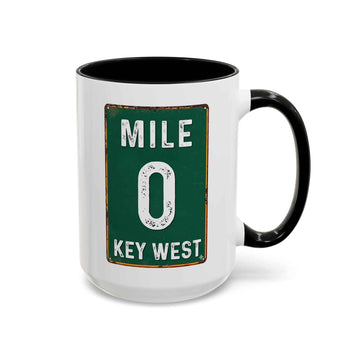 Key West Mile 0 Coffee Mug Retro Road Sign Accent Mug product photo 3