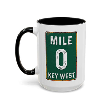 Key West Mile 0 Coffee Mug Retro Road Sign Accent Mug product photo 4