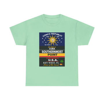 Key West Southernmost Point T Shirt 90 Miles to Cuba to USA Vintage Tee product photo 5