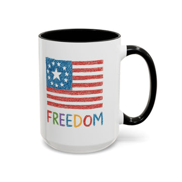 Kids Crayon Drawing Freedom American Flag Coffee Mug product photo 2