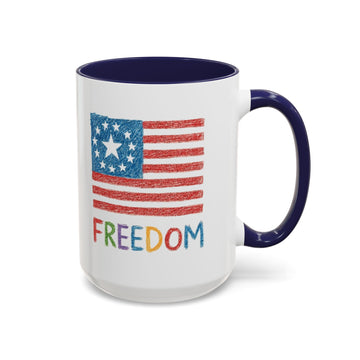 Kids Crayon Drawing Freedom American Flag Coffee Mug product photo 3