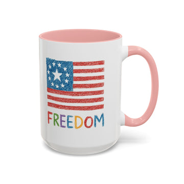 Kids Crayon Drawing Freedom American Flag Coffee Mug product photo 4
