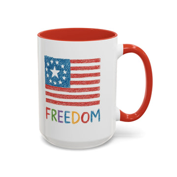 Kids Crayon Drawing Freedom American Flag Coffee Mug product photo 5