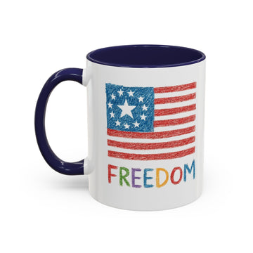 Kids Crayon Drawing Freedom American Flag Coffee Mug product photo 6