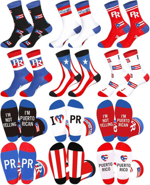 6 Pairs Puerto Rico Themed Crew Socks product photo 2