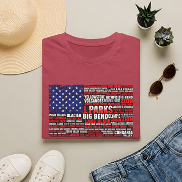 National Parks American Flag T Shirt Vintage US Parks List Tee Yellowstone Zion Glacier Big Bend product photo 5