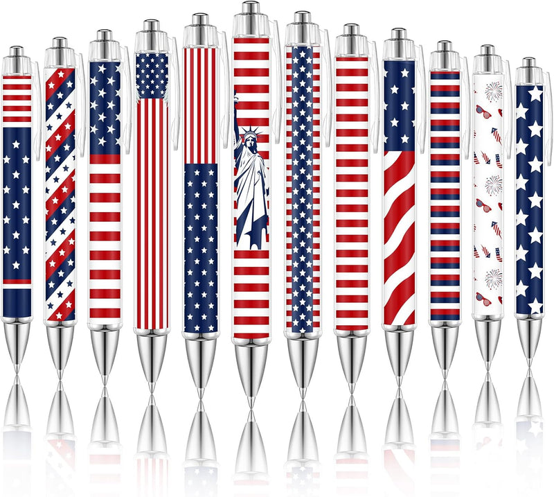 Patriotic American Flag Ballpoint Pens 12 Pack product photo