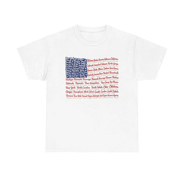 Patriotic State City Names Flag T Shirt USA States Flag Tee product photo 2