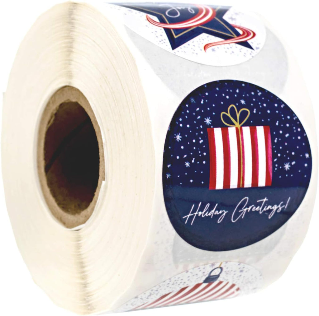 Patriotic USA Holiday Christmas Sticker Assortment 500 Sticker Pack main product photo