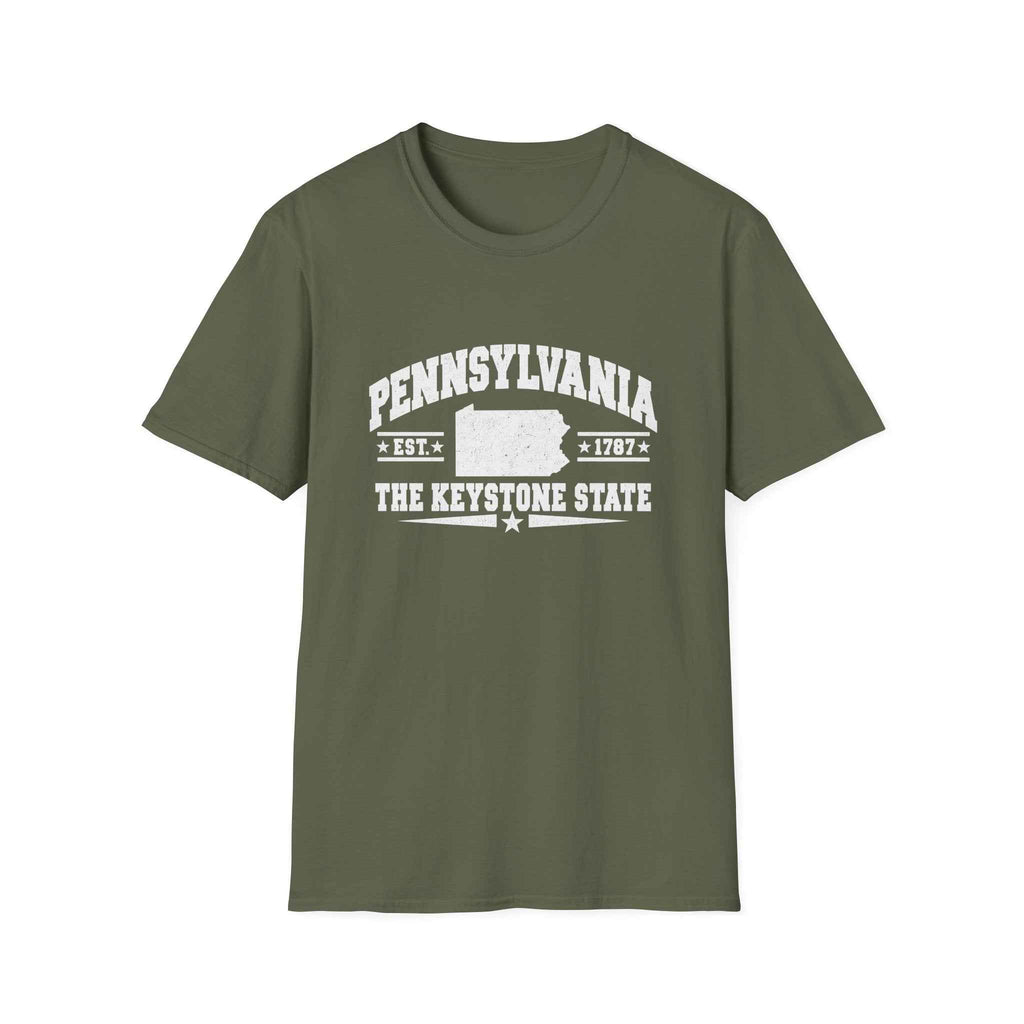 Pennsylvania Keystone State T Shirt Vintage State Map Tee main product photo