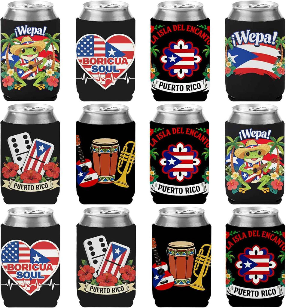 Puerto Rico Can Cooler Sleeves 12 Pack product photo