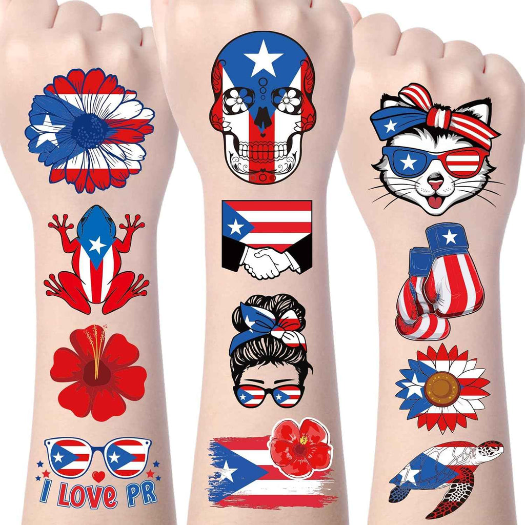Puerto Rico Tattoo Stickers 200 Puerto Rico Temporary Tattoos main product photo