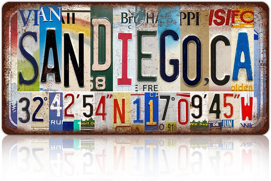 San Diego California Vintage Metal License Plate product photo