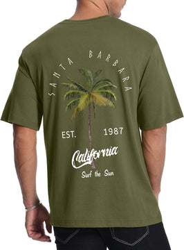 Santa Barbara California Palm Tree Tee Surf T Shirt product photo 6