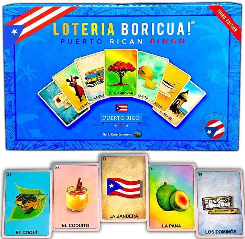 Puerto Rico Bingo Loter a Boricua 3rd Edition Bilingual Puerto Rican Party Game product photo