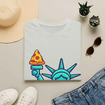 Statue of Liberty Pizza Tee Funny NYC Pizza T Shirt product photo 2
