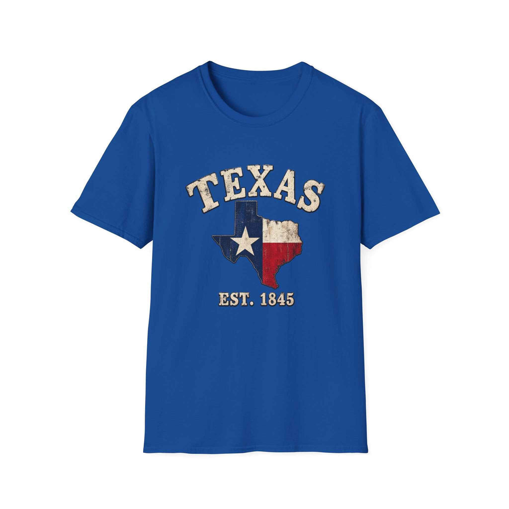 Texas Flag State T Shirt Vintage Lone Star Graphic Tee EST 1845 main product photo