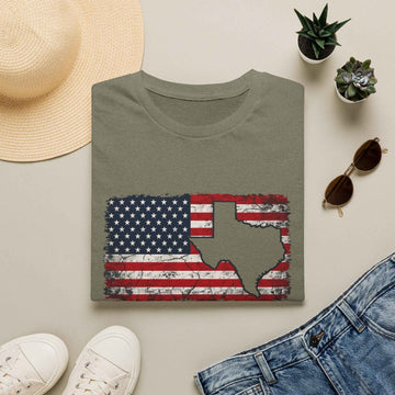Texas Flag T Shirt Rustic American USA Map Tee product photo 2