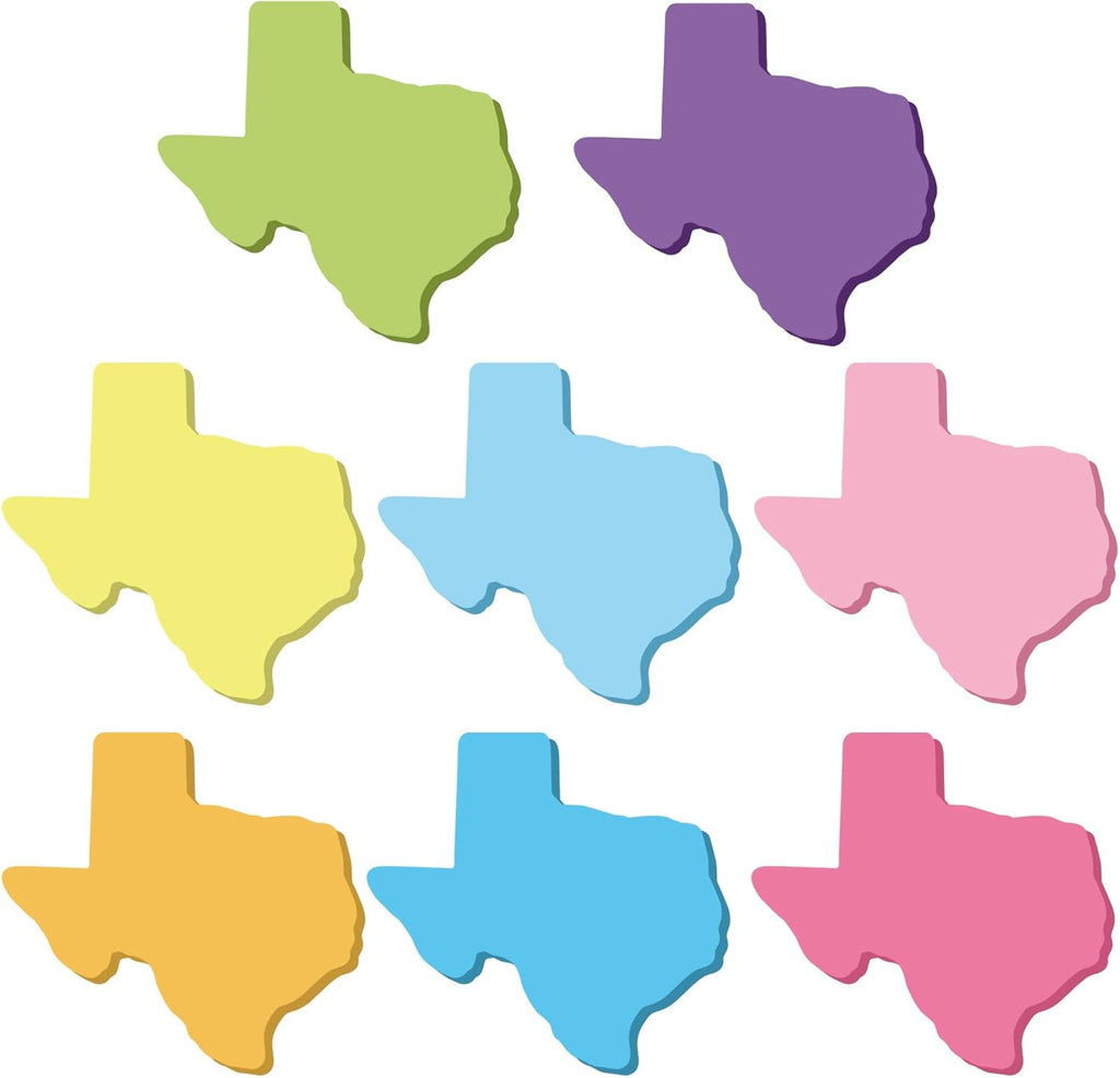 Texas Shaped Sticky Notes 8 Pads 240 Sheets main product photo