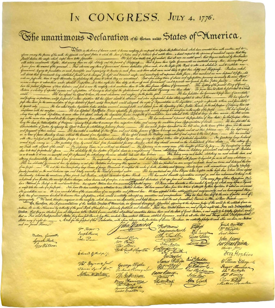 Authentic Replica Declaration of Independence Antiqued Genuine Parchment 14 X 16 main product photo
