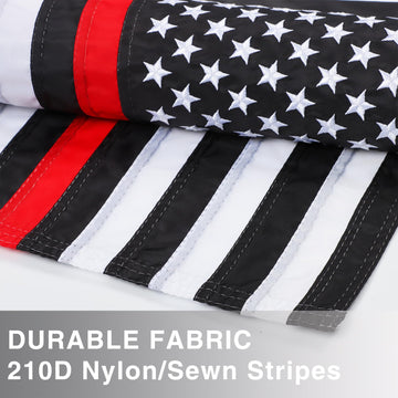 Thin Red Line Firefighter Garden Flag, 12 x 18 Inch Double-Sided 210D Nylon Outdoor Flag product detail photo 3