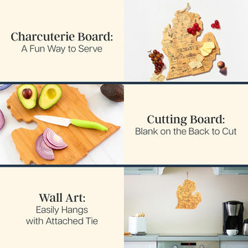 State of Michigan Mitten Shaped Cutting Board product photo 3