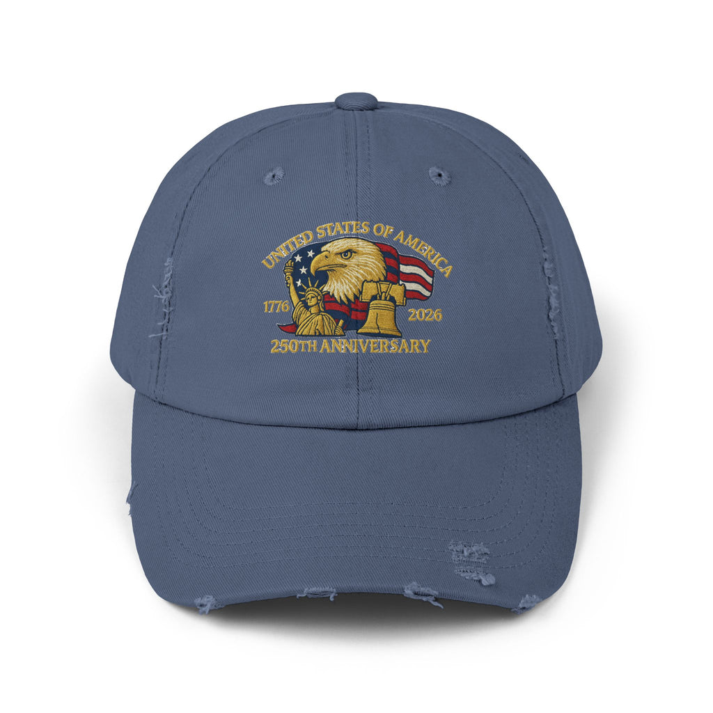 United States of America 1776 2026 Distressed Baseball Hat main product photo