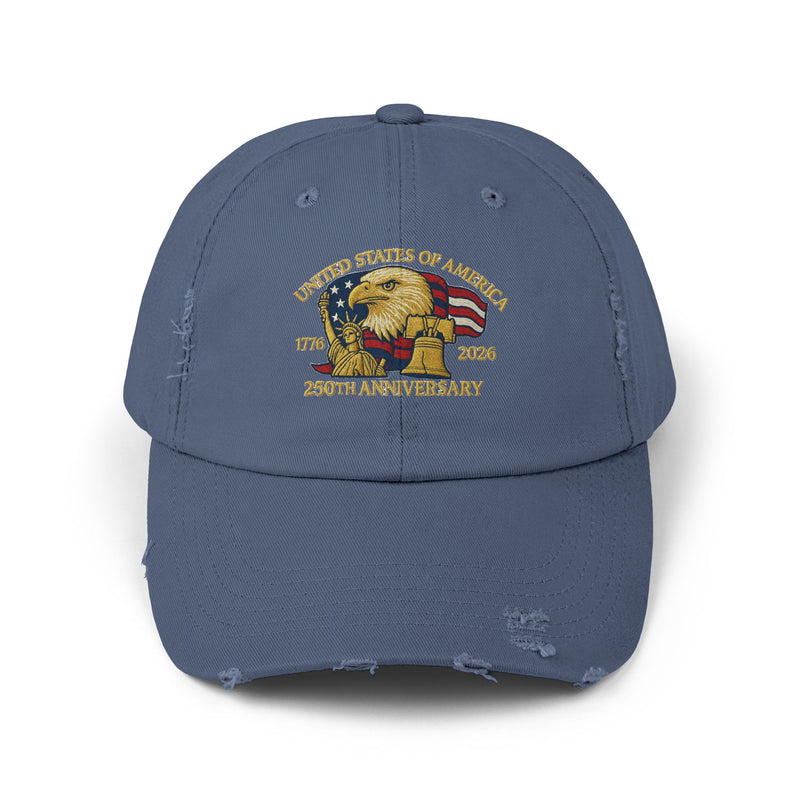 United States of America 1776 2026 Distressed Baseball Hat main product photo