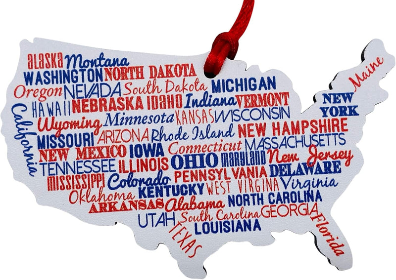 United States Ornament Wooden USA Map main product photo