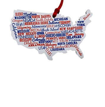 United States Ornament Wooden USA Map product photo 3