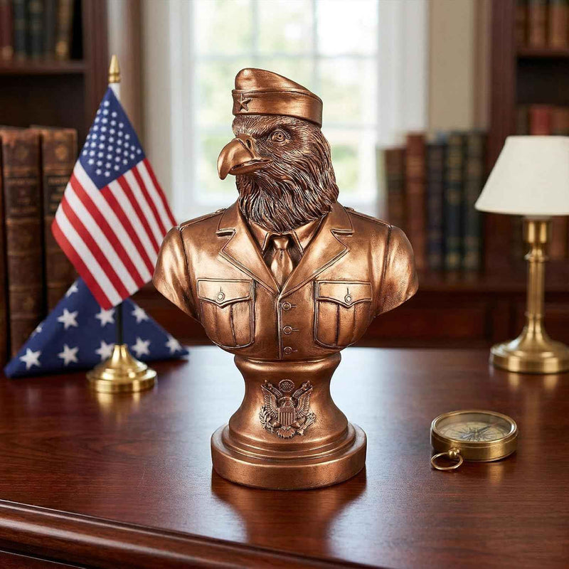 Bronze US Military Eagle Bust Sculpture main product photo