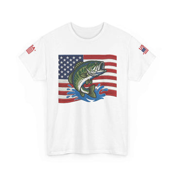 USA American Flag Bass Fishing T Shirt Made in USA product photo 6