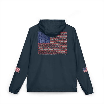 USA States Cities American Flag Windbreaker Jacket product photo 2