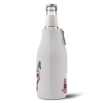 USA Zip Up Bottle Cooler Sleeve Patriotic USA Koozie product photo 4