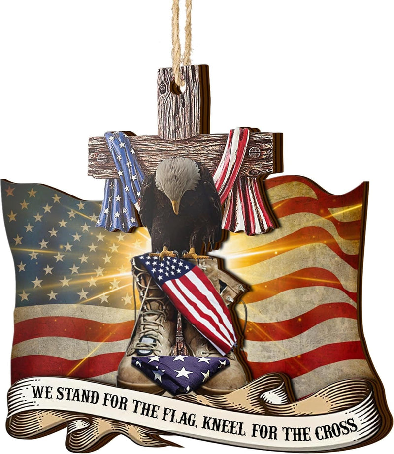 We Stand for the Flag Kneel for the Cross Christmas Ornament main product photo